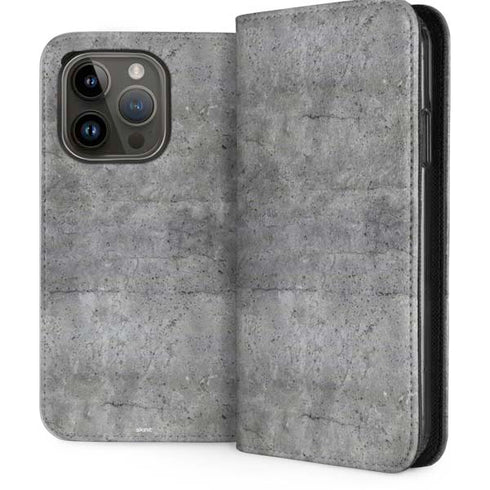Natural Grey Concrete iPhone 15 Pro Folio Case